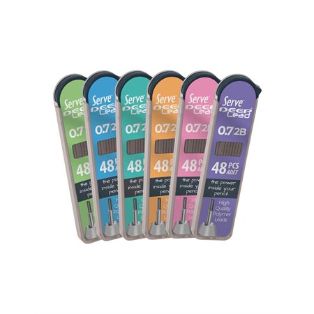 Serve Deep Lead Tubes – 0.7 mm – 2B – Assorted Colors