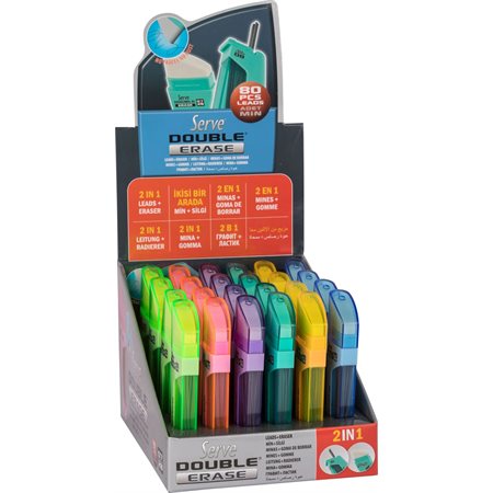 Efface et mine 0.7mm deux en un - couleurs assorties
