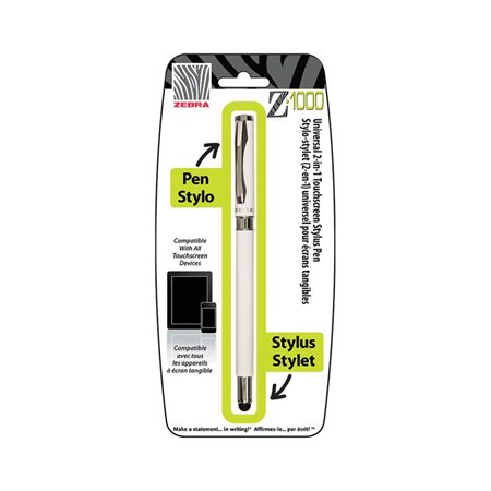 Stylet 2-en-1 Zebra Z-1000 – Blanc