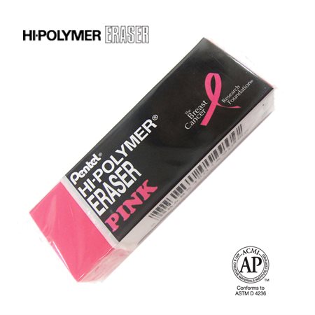 Gomme à effacer en polymère Pentel - Rose