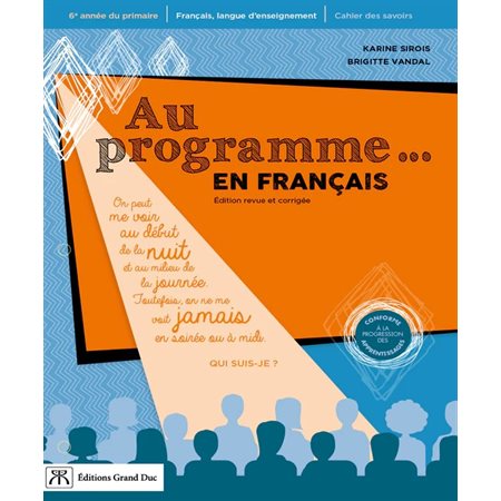 Au programme en francais 6e année