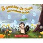 5 gouttes de pluie qui tombent du ciel