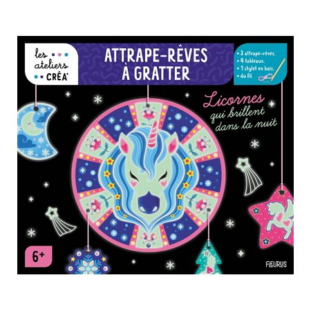 Attrape-rêves à gratter, Licornes qui brillent dans la nuit