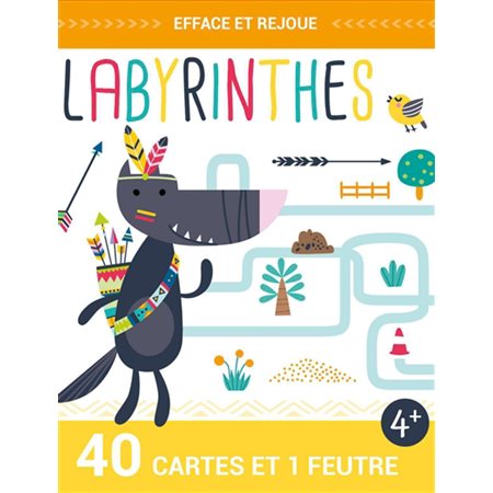 Labyrinthes 40 cartes et 1 feutre