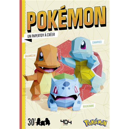 Pokémon, un papertoy à créer, Bulbizarre, Carapuce et Salamèche