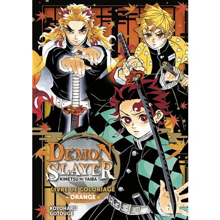 Demon slayer, livre de coloriage orange