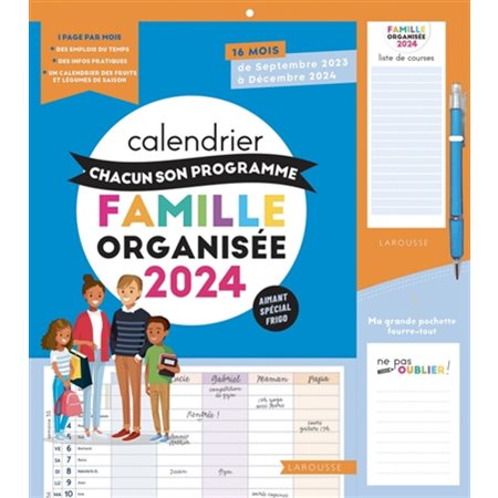 Calendrier Chacun son programme Famille organisée 2024 : A chacun son programme