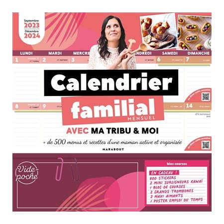 Calendrier familial mensuel avec ma tribu & moi  2023-2024