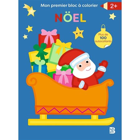 Bloc à colorier avec autocollants : Noël