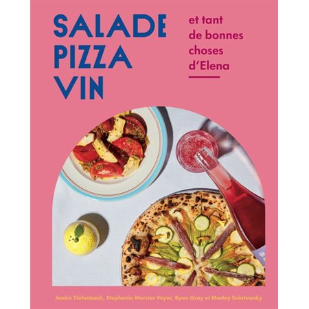 Salade, pizza, vin