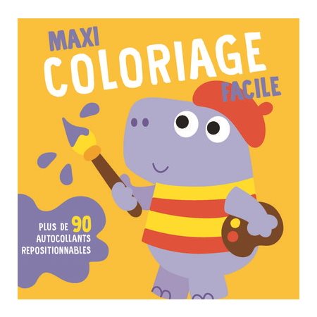 Maxi coloriage facile : hippopotame