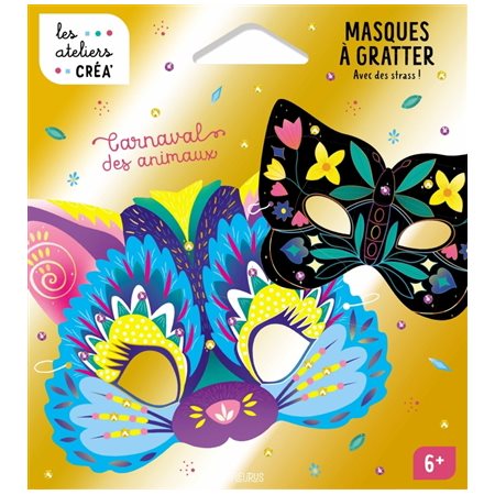 masques à gratter avec des strass:  Carnaval des animaux