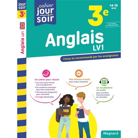 Anglais LV1 3e, 14-15 ans : conforme au programme, Cahier jour soir