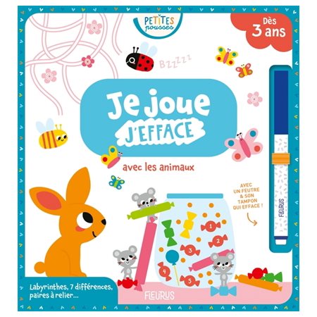 Je joue, j'efface avec les animaux, Petites pousses