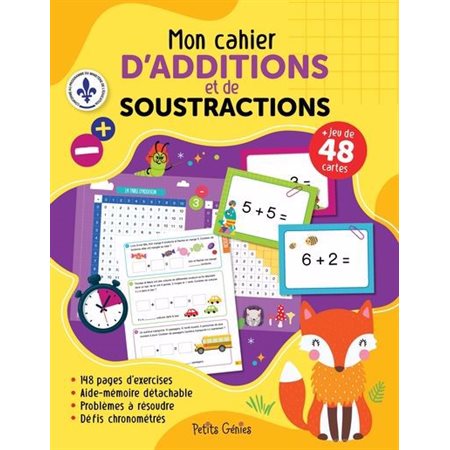 Mon cahier d'additions et de soustractions