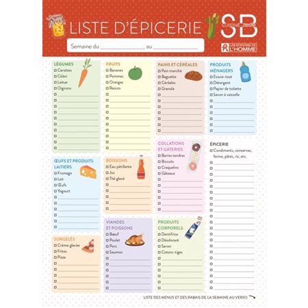 Listes d'épicerie Salut Bonjour