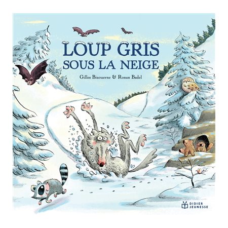 Loup gris sous la neige