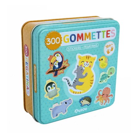 Boîte de gommettes métal : Les bébés animaux