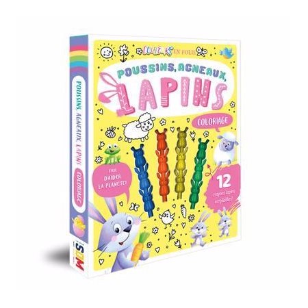 Poussins, agneaux, lapins : Coloriage