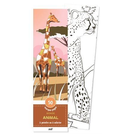 Monde animal : 50 marque-pages à peindre ou à colorier