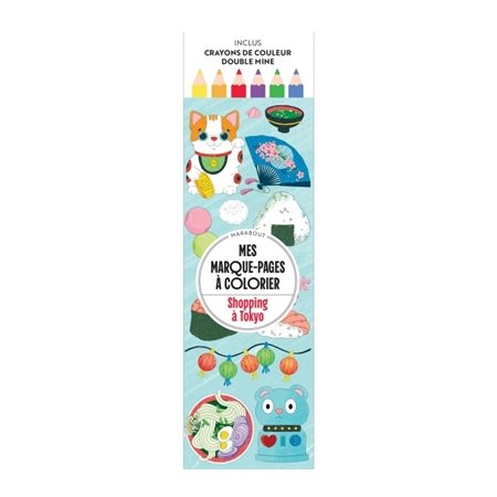 Mes marque-pages à colorier : Shopping à Tokyo
