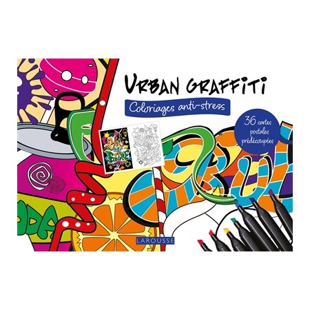 Urban graffiti : cartes postales à colorier