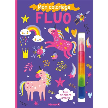 Mon coloriage fluo : Licornes