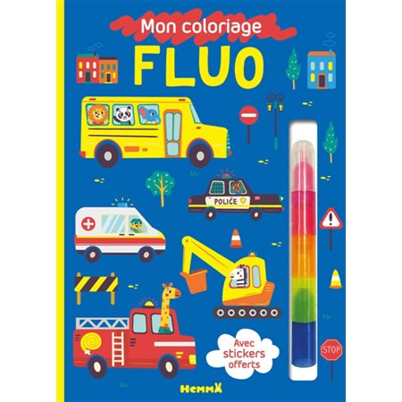 Mon coloriage fluo : Véhicules