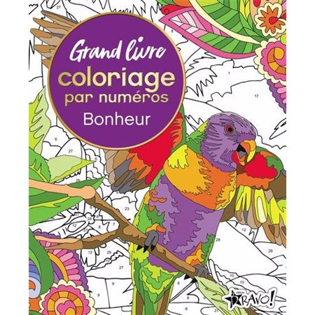 Grand livre de coloriage par numéros : Bonheur