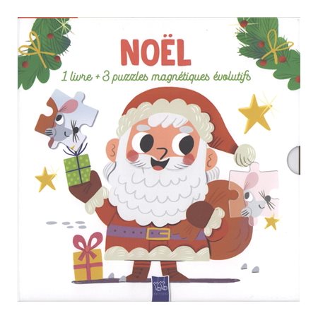 Noël : 1 livre + 3 puzzles magnétiques évolutifs