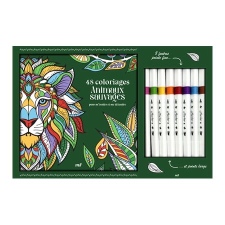 Animaux sauvages : 48 coloriages pour m'évader et me détendre