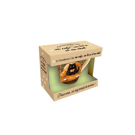 Le bonheur c'est un café, un livre et un chat : Mug