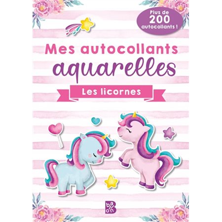 Mes autocollants aquarelles : Les licornes