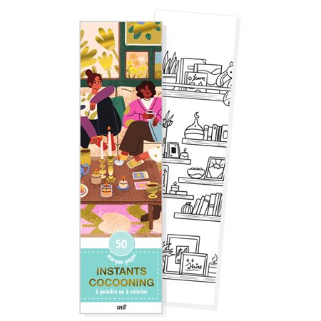 Instants cocooning : 50 marque-pages à peindre ou à colorier