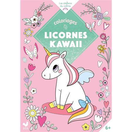 Coloriages licornes kawaii
